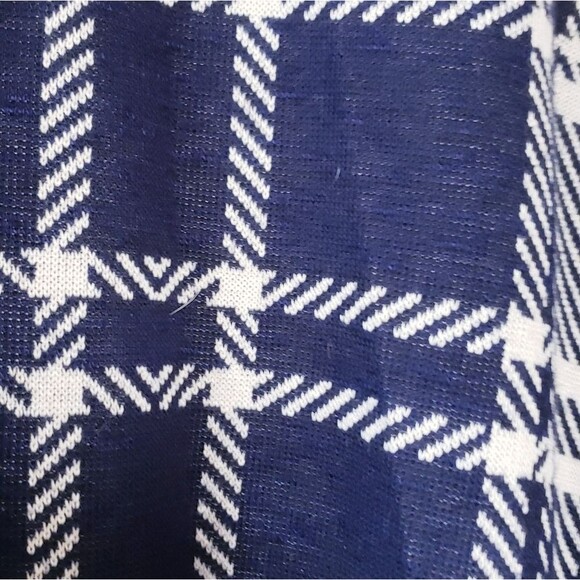 Torrid Made in USA Navy and Tan Plaid Open SS Cardigan Size 12-16 - Picture 6 of 8